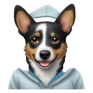 Blue heeler in hoodie sticker