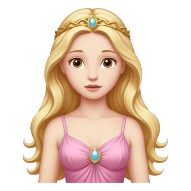Venus, Love Goddess from Rome Mythology with long golden blonde hair, pink outfit sticker