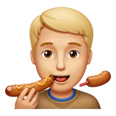 Face eating a sausage sticker