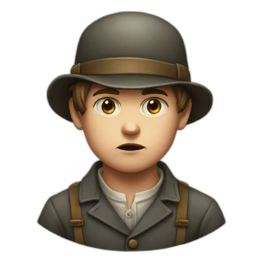 Victorian-Era-poor-factory-worker-kid-flat-cap-angry sticker