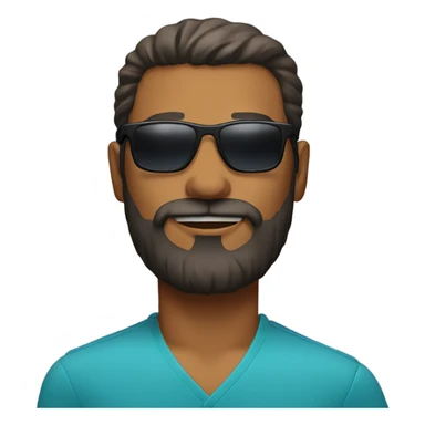 bold man with beard wear sunglasses  sticker