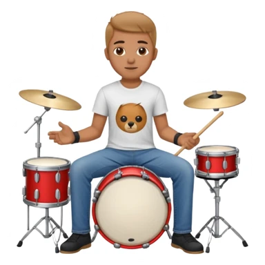drummer at drum kit sticker