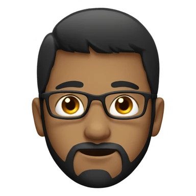 A boy with black hair, with beard wearing a glass peeking behind from a laptop sticker