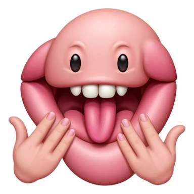 tongue with hands facing outwards to the side  sticker
