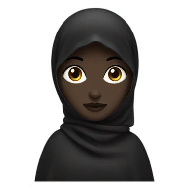 A girl wearing a black Islamic niqab sticker