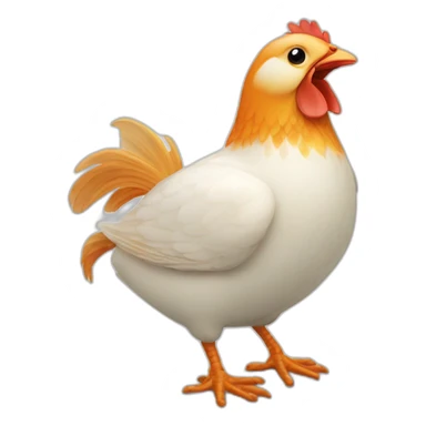 Poisson qui vole avec un poulet sticker