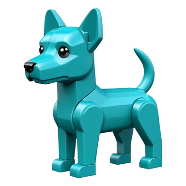 teal lego dog sticker