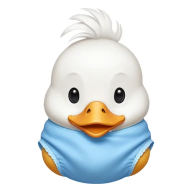 Duck wearing a diaper sticker