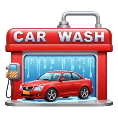 red car wash shop sticker
