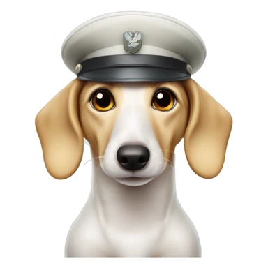 White Dachshund as German soldier  sticker