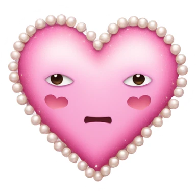 pink heart with sparkles and pearls sticker