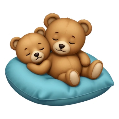 Teddy bear sleeping on a pillow sticker