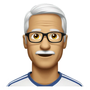 white soccer coach with eyeglasses  sticker