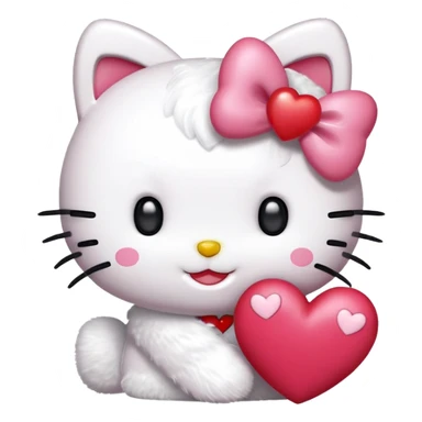 hello kitty with heart sticker