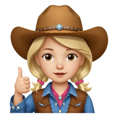 little girl dressed as a cowgirl giving a thumbs up but she’s unvaccinated sticker