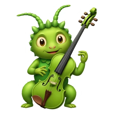 caterpillar playing violin on his shoulders sticker