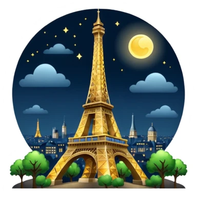 Eiffel Tower Night bright sticker
