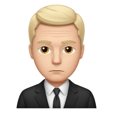 white man in formal suit in thought, in thought, raised eyebrow sticker