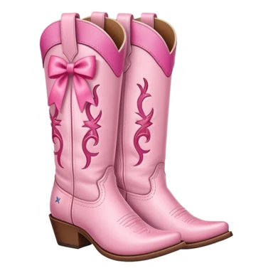 Cute cowgirl boots with pink ribbon sticker