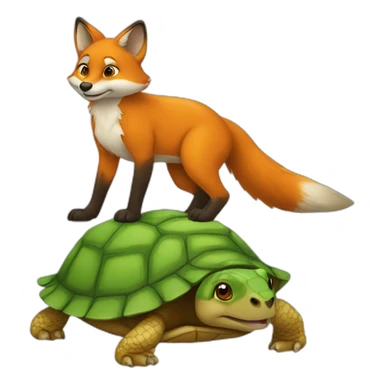 Renard sur une tortue sticker
