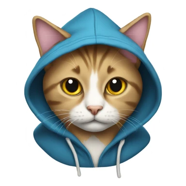 a cat wearing a hoodie sticker