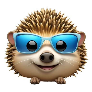 Hedgehog on sunbed sunbathing with sunglasses in benidorm sticker