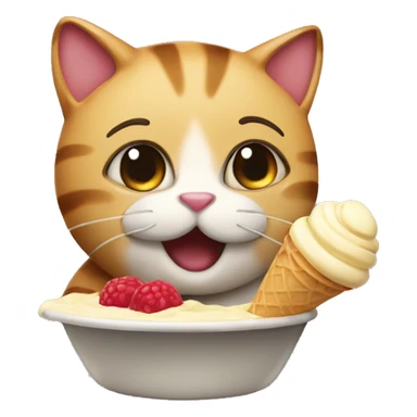 gatto che mangia un gelato  sticker