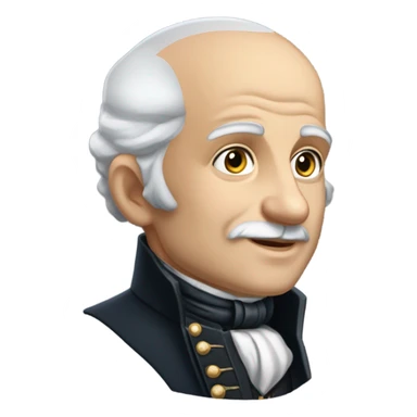 Ivan Kharytonenko, a famous Ukrainian philanthropist from Sumy. The emoji should depict him with a kind and noble expression, bald head and a grey sideburns, and dressed in elegant 19th-century attire—such as a dark frock coat and a high-collared shirt. Include subtle details that reflect his status as a patron, such as a small book or a symbolic gesture of generosity (e.g., holding a coin or extending a hand) sticker