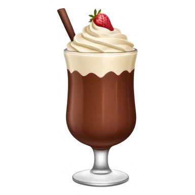 Un vaso cubierto de chocolate que arriba se vea crema batida mym y fresas encima  sticker