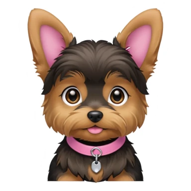 Female yorkie puppy floppy ears sticker