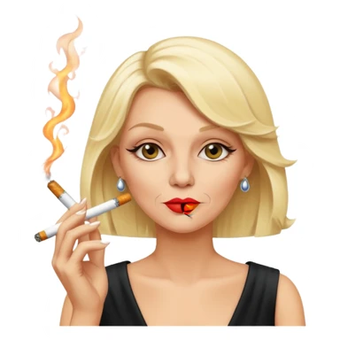An old blonde diva smoking a cigarette sticker