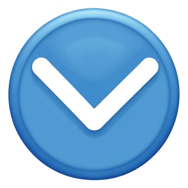 A blue circle with a white tick in the middle  sticker
