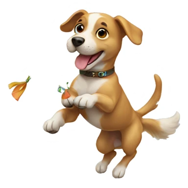 dog flying a kite sticker