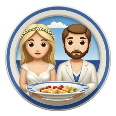 greek wedding broken plate  sticker