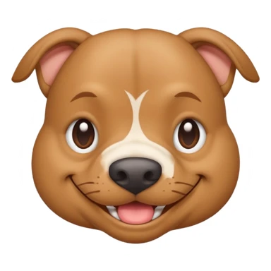 light brown pocket bully facing forwards, head and shoulders. smiling sticker