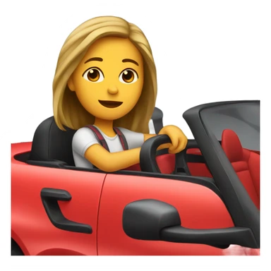 Girl in a red car sticker