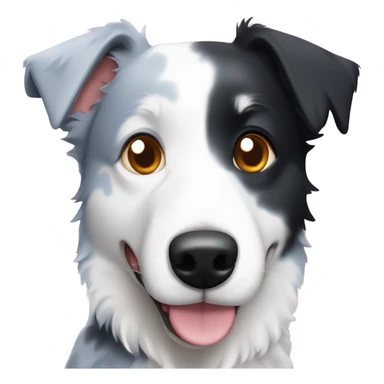 Border collie/blue heeler dog with hearts as eyes  sticker