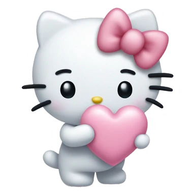 Hello kitty holding a pastel heart  sticker