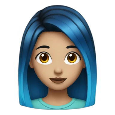 Girl with black amd blue hair sticker