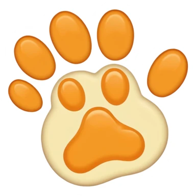 a very light pale pastel yellow-orange pawprint sticker