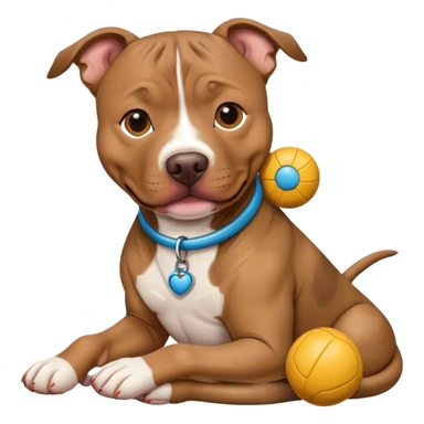 Light brown brindle pitbull with toy  sticker