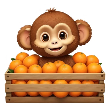 Cheburashka in a crate of oranges sticker