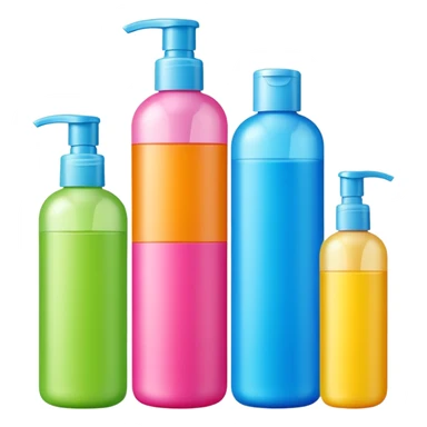 3 shampoo bottles  sticker