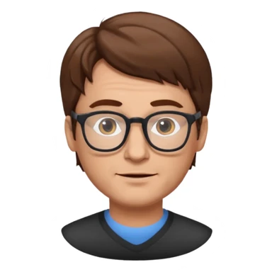 Un locutor de radio, pelo moreno, con gafas, entrado en años sticker