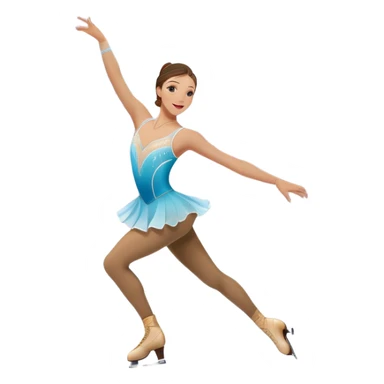 An colorful icon featuring a graceful figure skater performing a spin on the ice. The background includes a grand ice rink palace with shining spotlights and cheering spectators in the stands. Transparent background highlights the elegance and artistry of figure skating sticker