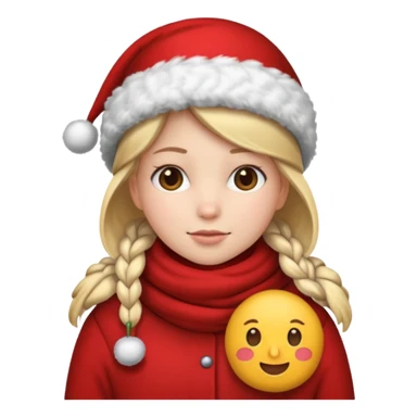 Christmas girly emoji of winter chill sticker