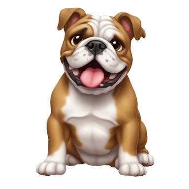 bulldog ingles marrón dando besos sticker