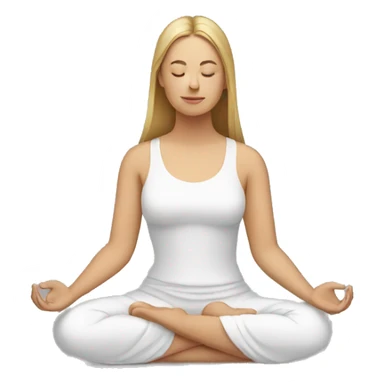 european woman meditating sticker