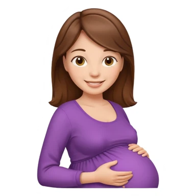 pregnant woman with brown hair sticker