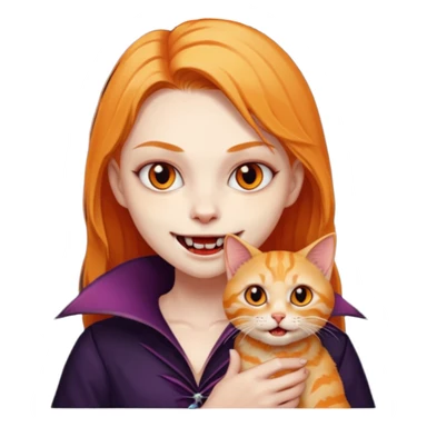 vampire cradling orange tabby sticker
